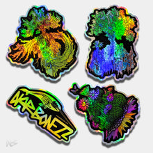Load image into Gallery viewer, Holographic Plant Sticker Pack - NARBONEZZ
